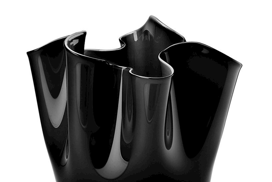 Vaso Fazzoletto vetro di Murano nero Venini
