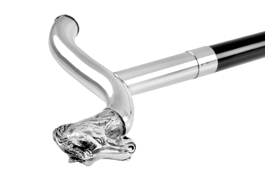 Bastone da passeggio Cavallo in metallo con impugnatura in silver plated Selezione Zanolli