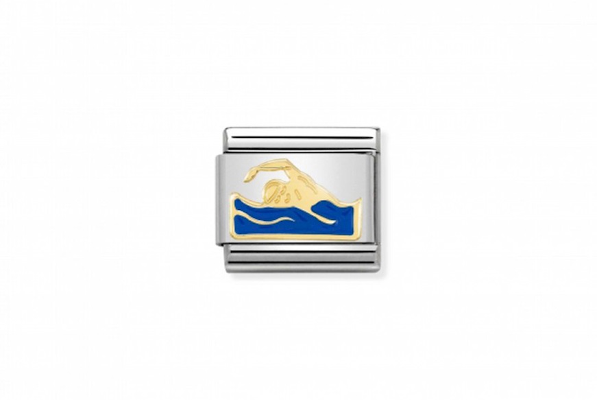 Nuotatore Composable acciaio oro e smalto Nomination