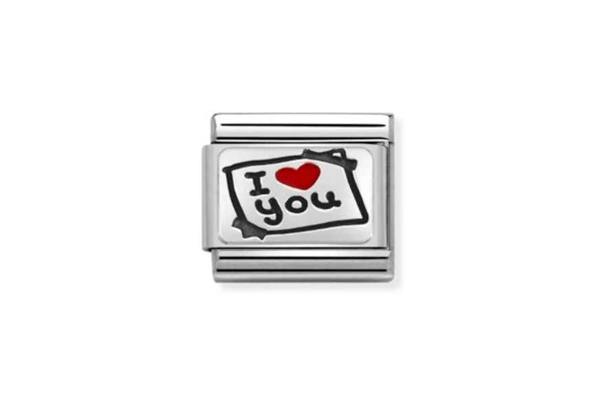 I love you Post-it Composable steel silver and enamel Nomination