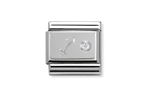 Sagittario Composable acciaio argento 925 e zirconi