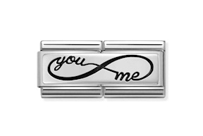 Infinito You and Me Composable acciaio e argento Nomination
