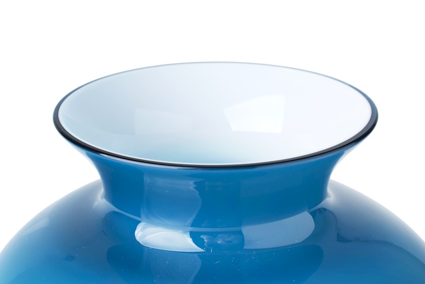 Vaso Labuan vetro di Murano orizzonte e lattimo Venini