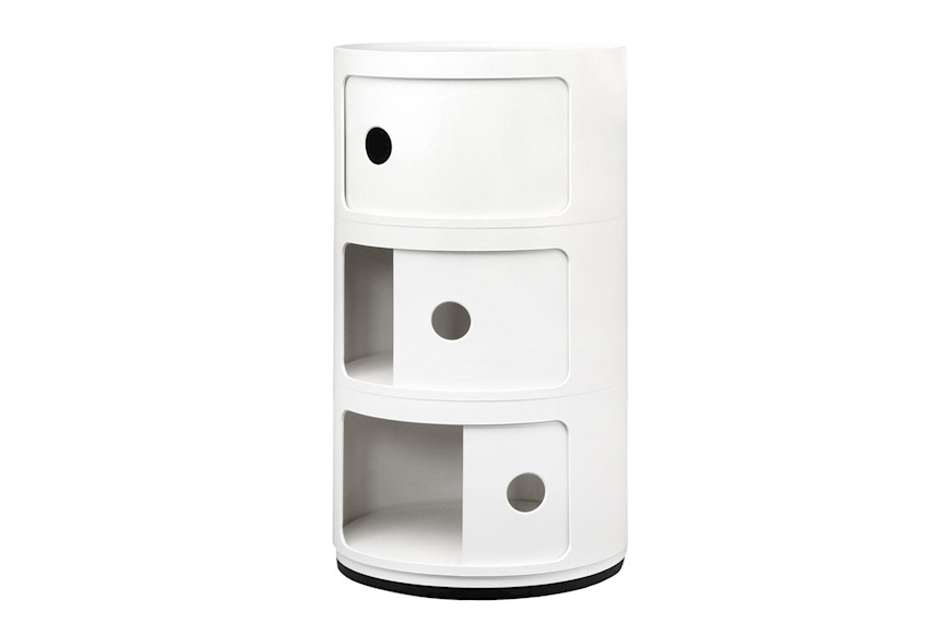 Cassettiera Componibile Recycled a tre elementi colore bianco Kartell