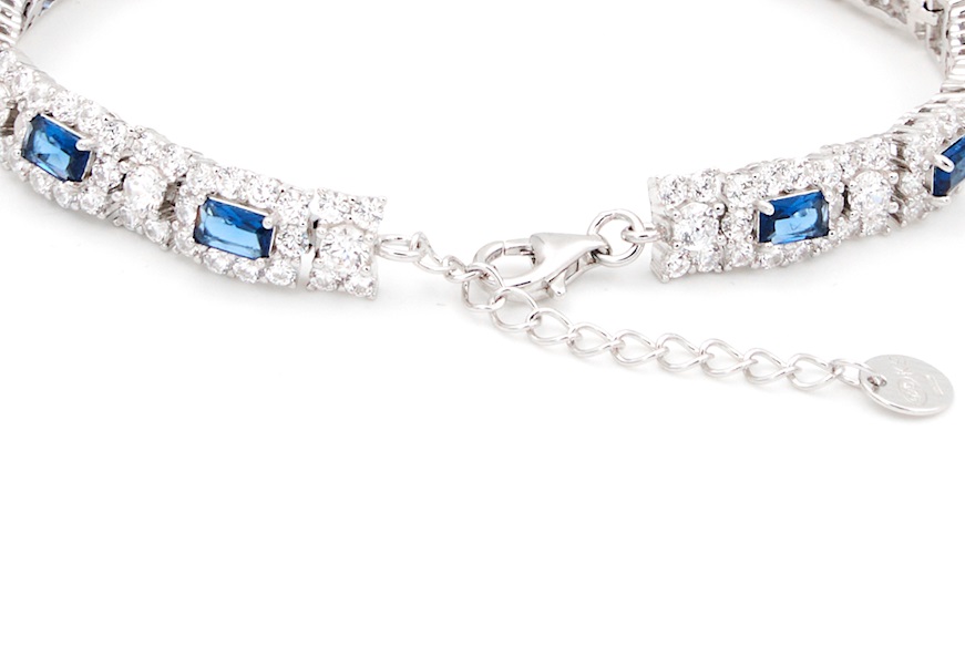 Bracciale Luce argento con cubic zirconia e zircone zaffiro Sovrani