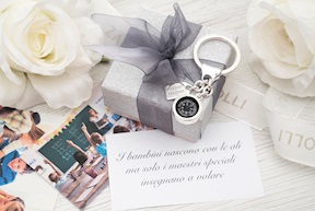 Keychain Compass silver with plate Selezione Zanolli