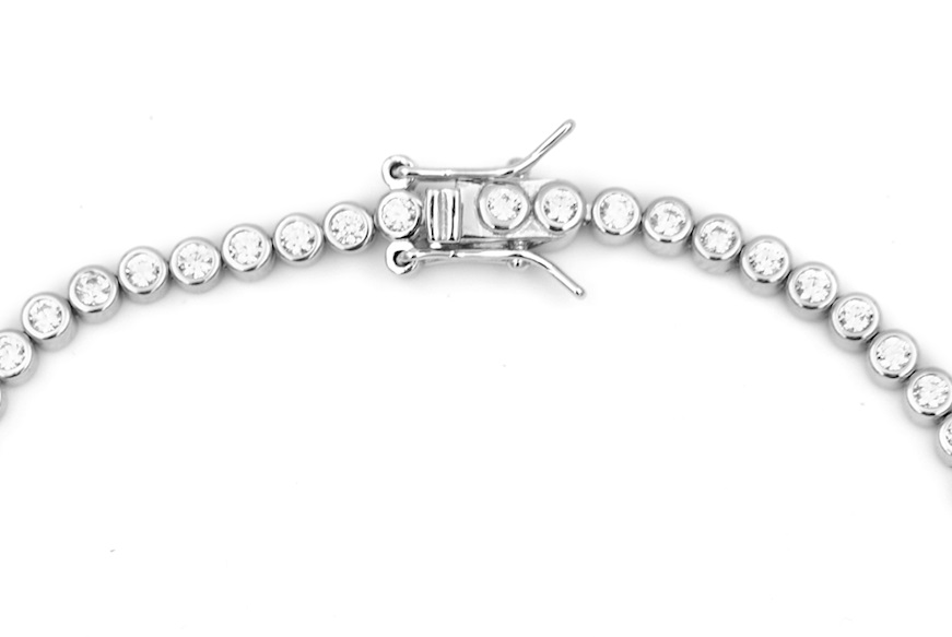 Bracciale Tennis argento cipollino con zirconi bianchi Selezione Zanolli