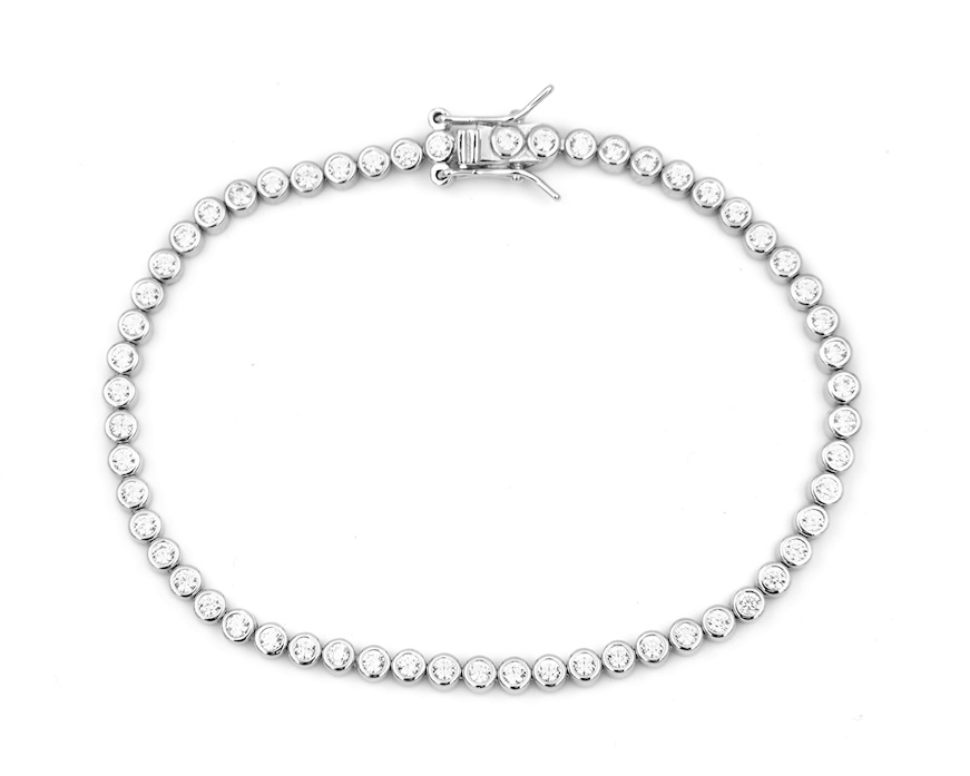 Bracciale tennis argento cipollino con zirconi bianchi Selezione Zanolli