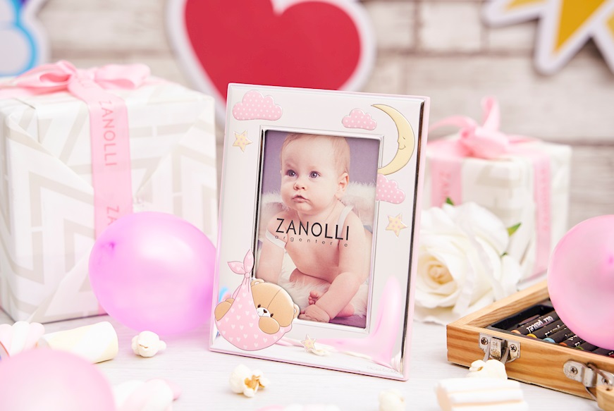 Cornice Forever Friends argento pvd orsetto rosa Selezione Zanolli
