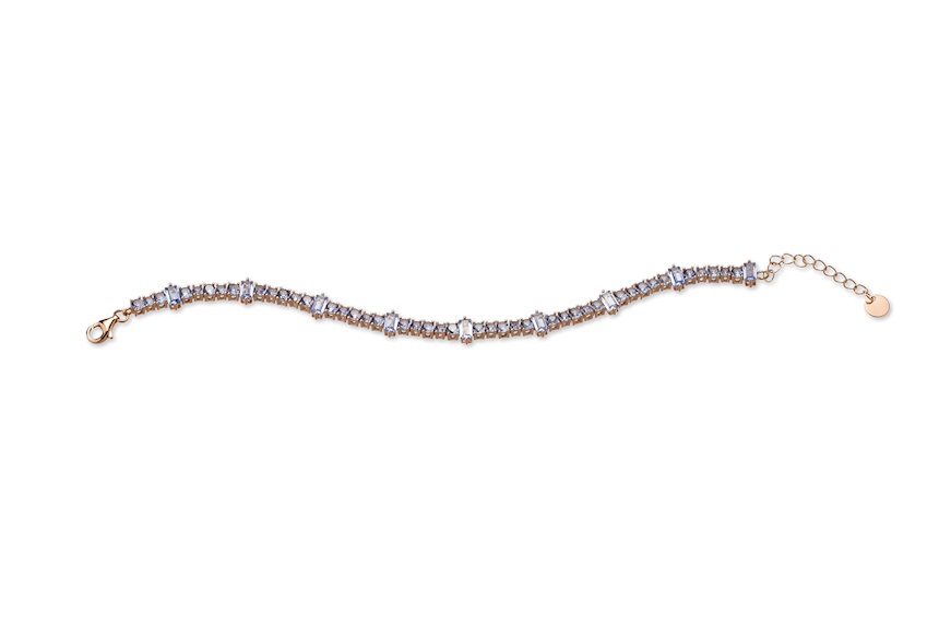 Bracelet Luce silver rosè with aquamarine zircons Sovrani