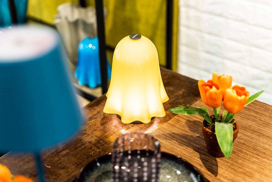 Lampada da tavolo Fantasmino ricaricabile ambra Venini