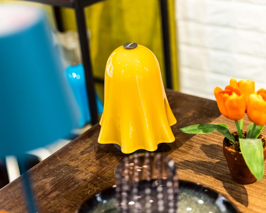 Table lamp Fantasmino Murano glass amber Venini