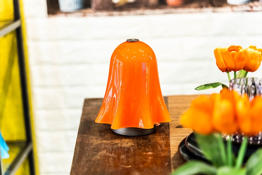 Lampada da tavolo Fantasmino ricaricabile arancio Venini