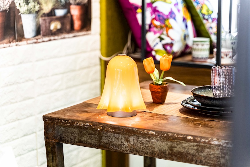 Lampada da tavolo Fantasmino ricaricabile arancio Venini
