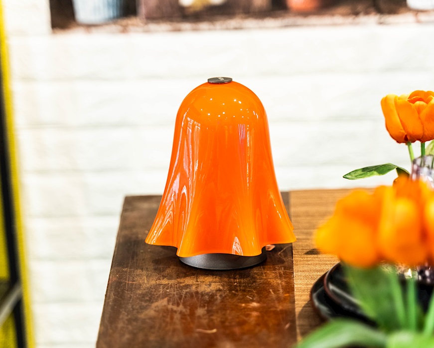 Table lamp Fantasmino Murano glass orange Venini