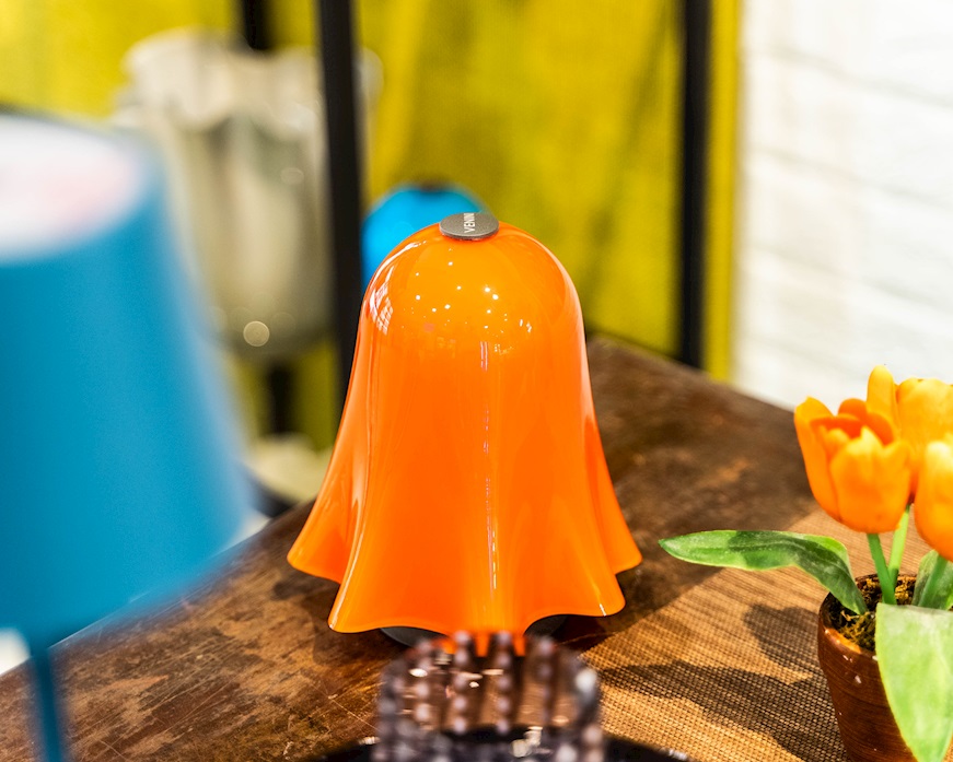Table lamp Fantasmino Murano glass orange Venini