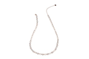 Collana Luce argento rosè con ovali alternati a cubic zirconia Sovrani