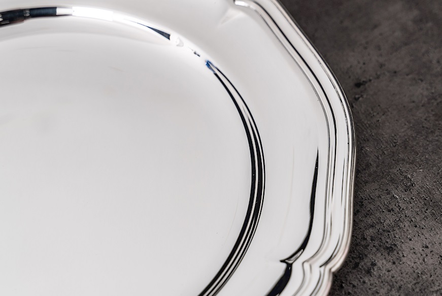 Round plate silver in 700 style Selezione Zanolli