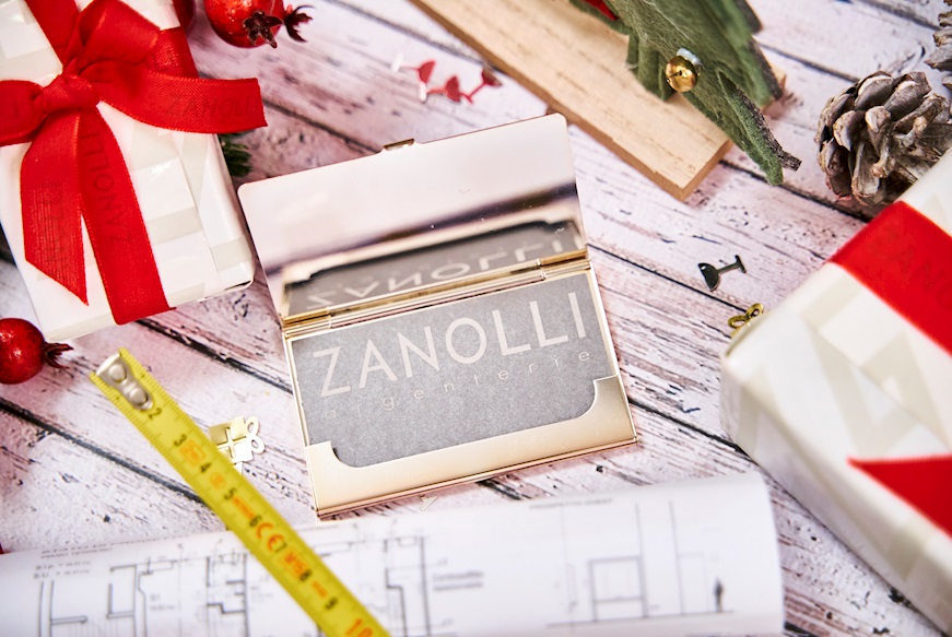Porta biglietti da visita in metallo lucido Selezione Zanolli