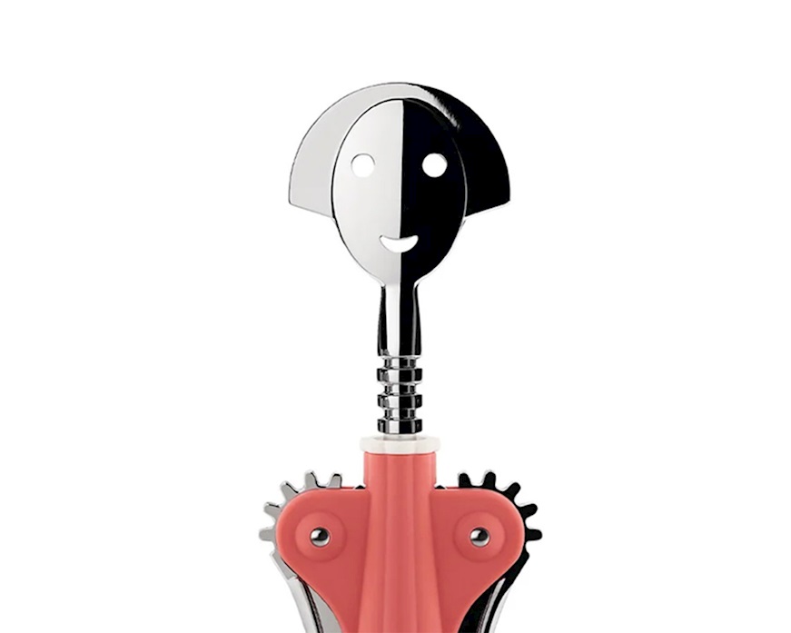 Cavatappi Anna G rosa con zama cromata Alessi