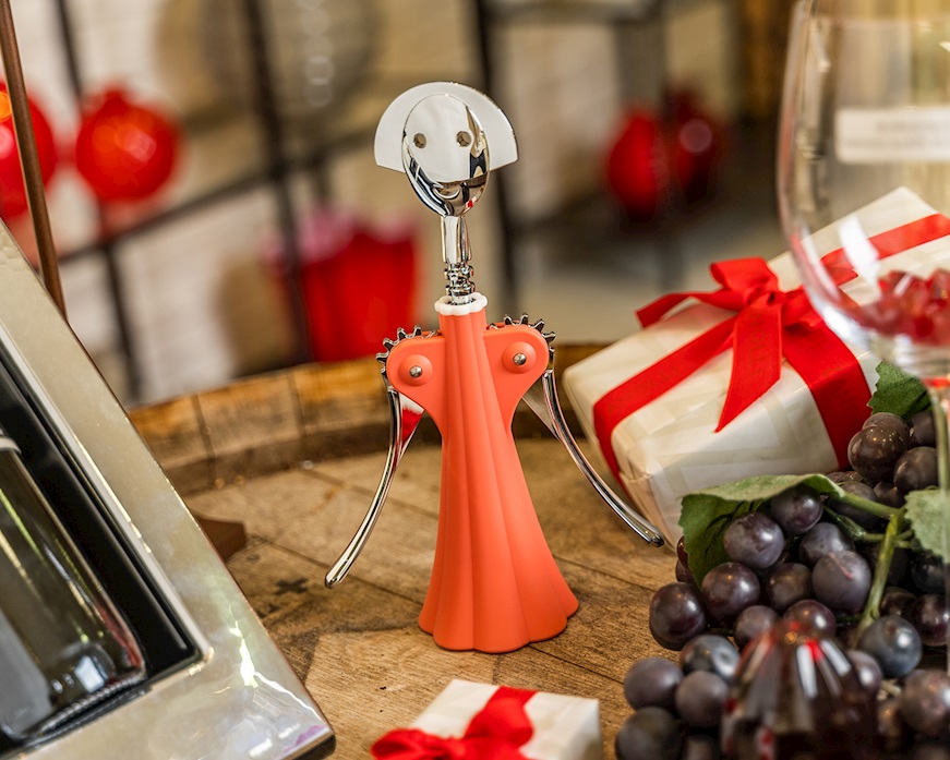 Cavatappi Anna G rosa con zama cromata Alessi