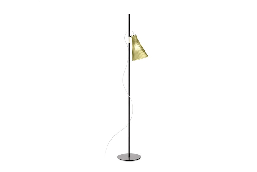 Lampada da Terra K-Lux colore nero con paralume giallo paglierino Kartell