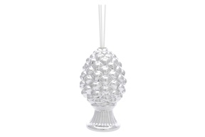 Fragrance diffuser Pine Cone porcelain silver Selezione Zanolli