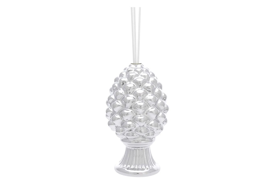 Fragrance diffuser Pine Cone porcelain silver Selezione Zanolli