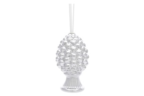 Fragrance diffuser Pine Cone porcelain silver Selezione Zanolli