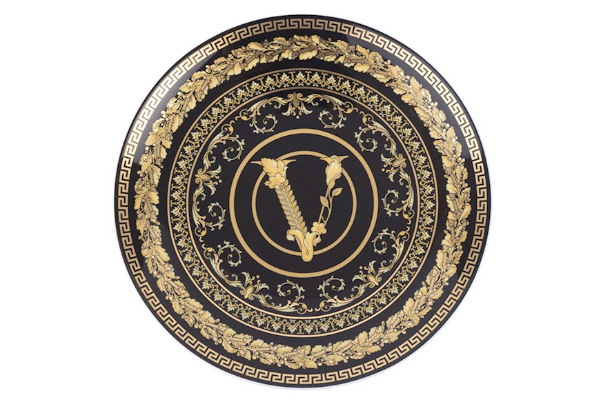 Fruit plate Virtus Gala porcelain black Versace