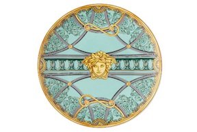 Piatto frutta La scala del Palazzo porcellana verde Versace