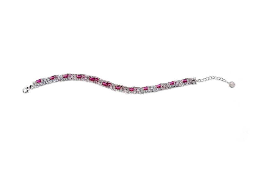 Bracelet Luce silver with cubic zirconia and ruby zircon Sovrani