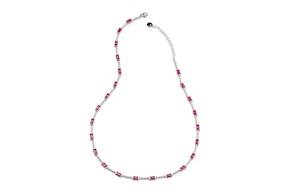 Collana Luce argento con cubic zirconia e zirconi rubino Sovrani
