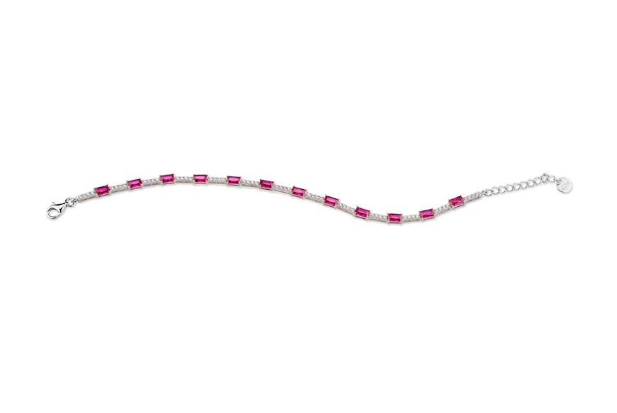 Bracelet Luce silver with cubic zirconia and ruby zircons Sovrani