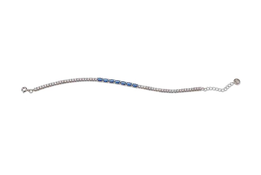 Bracelet Luce silver with cubic zirconia and sapphire zircons Sovrani