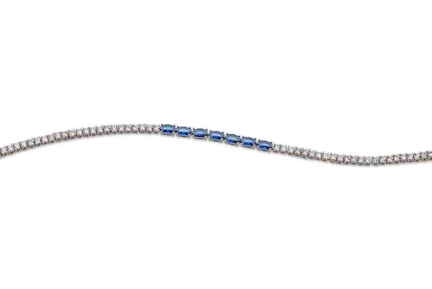 Bracelet Luce silver with cubic zirconia and sapphire zircons Sovrani