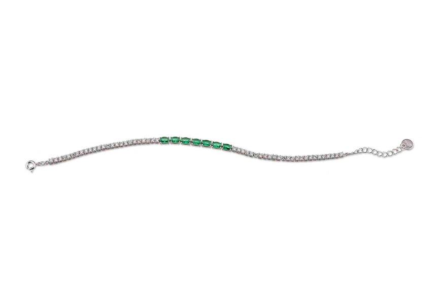 Bracelet Luce silver with cubic zirconia and emerald zircons Sovrani