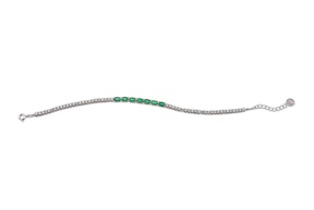Bracciale Luce argento con cubic zirconia e zirconi smeraldo Sovrani
