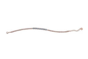 Bracciale Luce argento rosè con cubic zirconia e zirconi acquamarina Sovrani