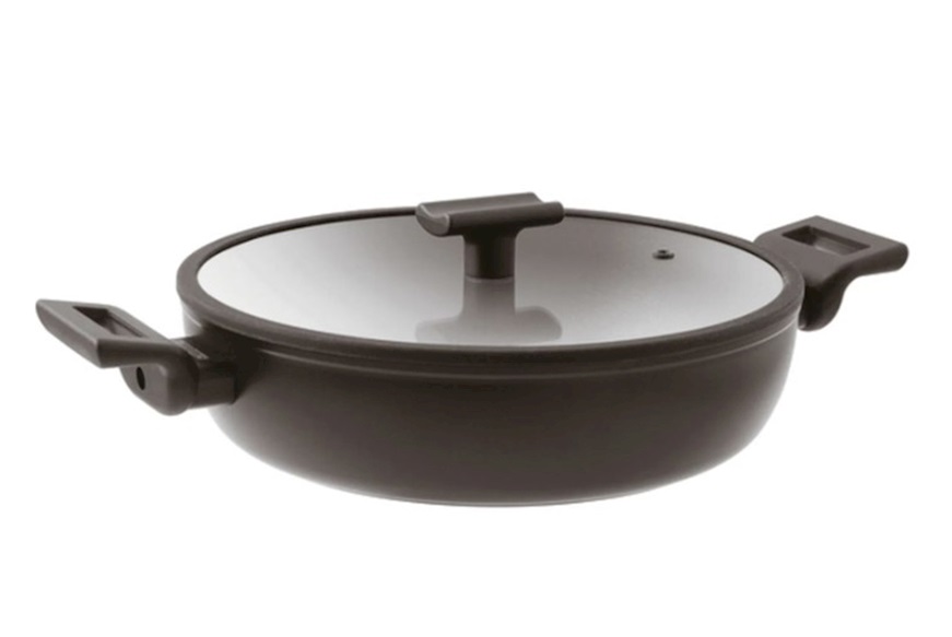 Low Saucepan Titan Pro Double Induction with two handles and lid Sambonet
