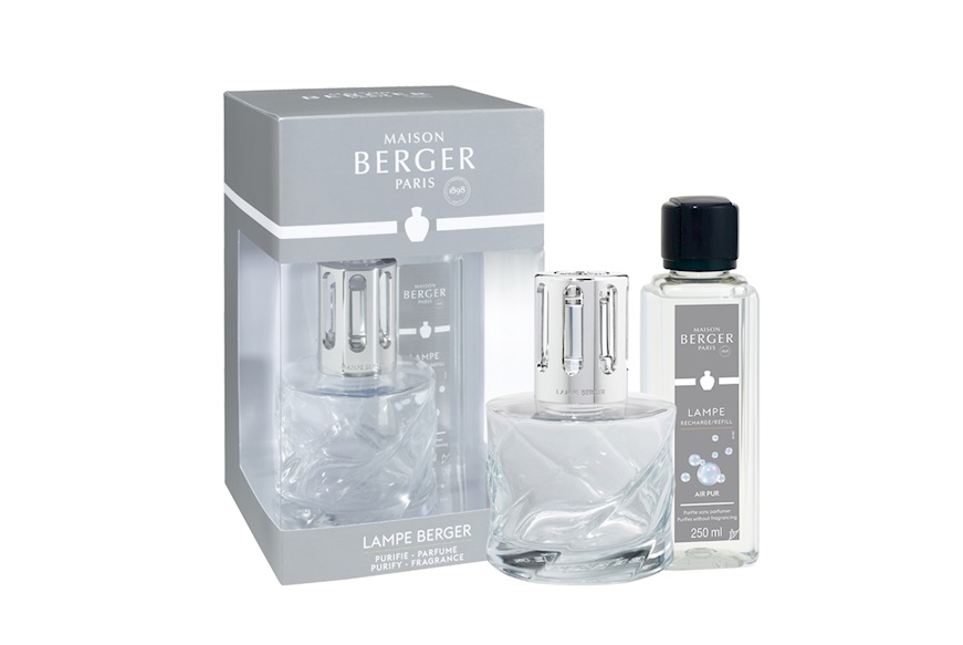 Gift pack lamp Spirale Transparent with 250 ml perfume Air Pour Maison Berger Paris