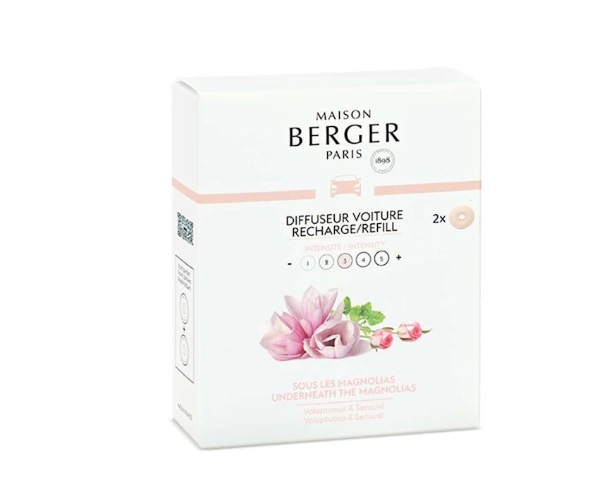 Ricarica diffusore auto 2 pezzi alla fragranza Sous les Magnolias Maison Berger Paris