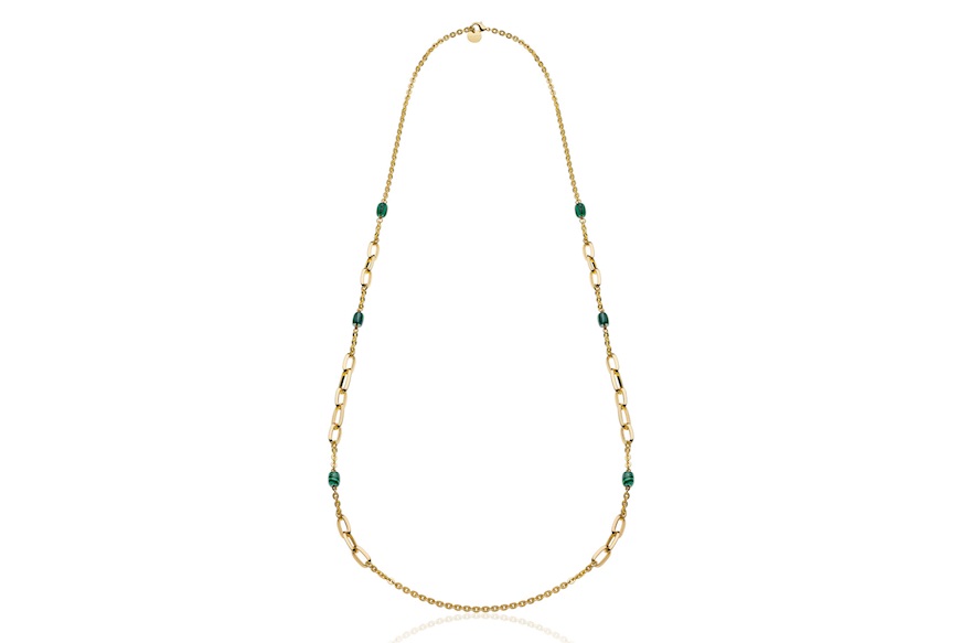 Collana Essenza in bronzo dorato con malachite Unoaerre