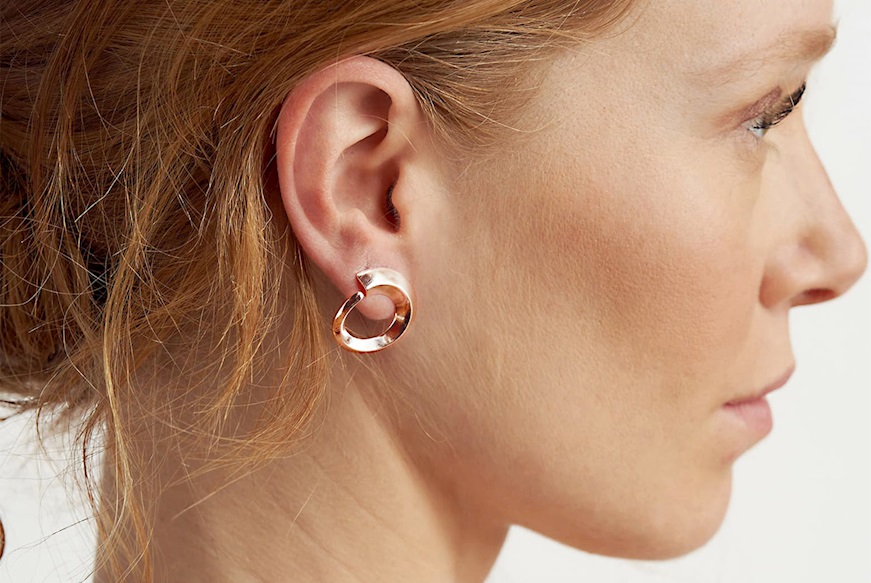 Hoop earrings Apogeo in rosè bronze Unoaerre