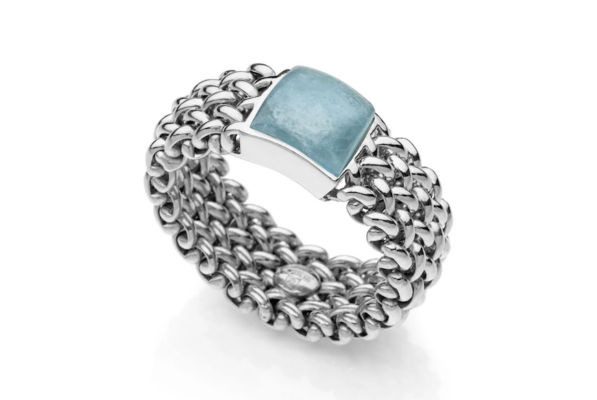 Ring Chicco silver with aquamarine crystal Unoaerre