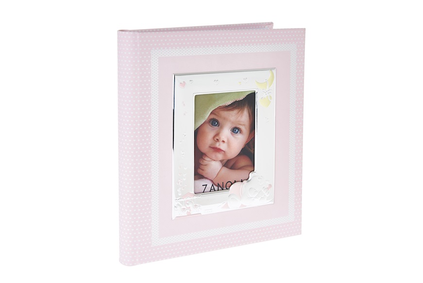 Album Orsetto Sleepy argento pvd con cornice portafoto rosa Selezione Zanolli