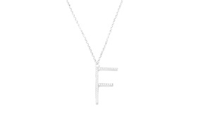 Necklace Dancing Names silver with F letter pendant in cubic zirconia Sovrani