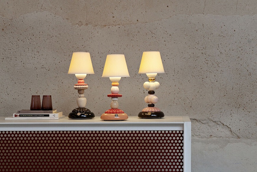 Lampada da Tavolo Firefly Cactus porcellana Autunno Dorato Lladro'