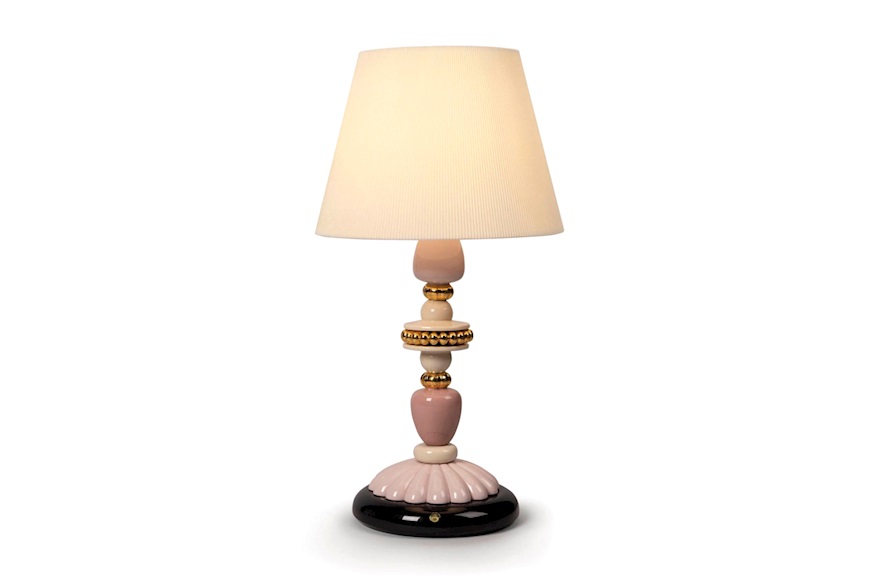 Lampada da Tavolo Firefly porcellana Rosa e Oro Lladro'