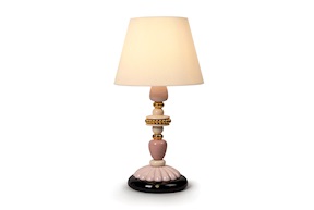 Table Lamp Firefly porcelain Pink and Black Lladro'
